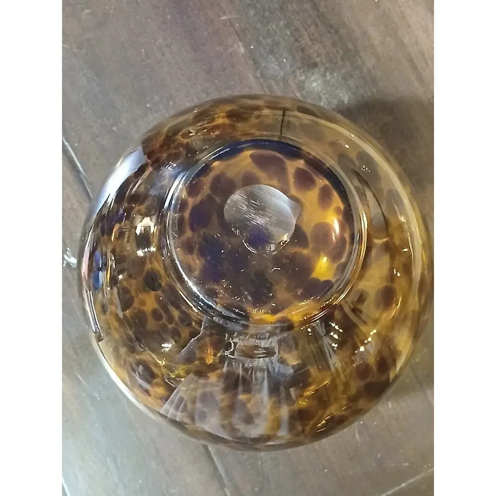 Vintage Tortoiseshell Blown Glass Vase 8